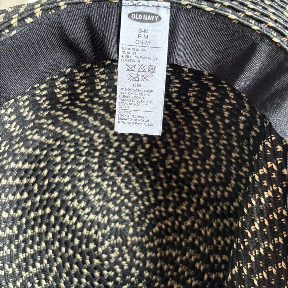 Old Navy Black and Tan Woven Hat